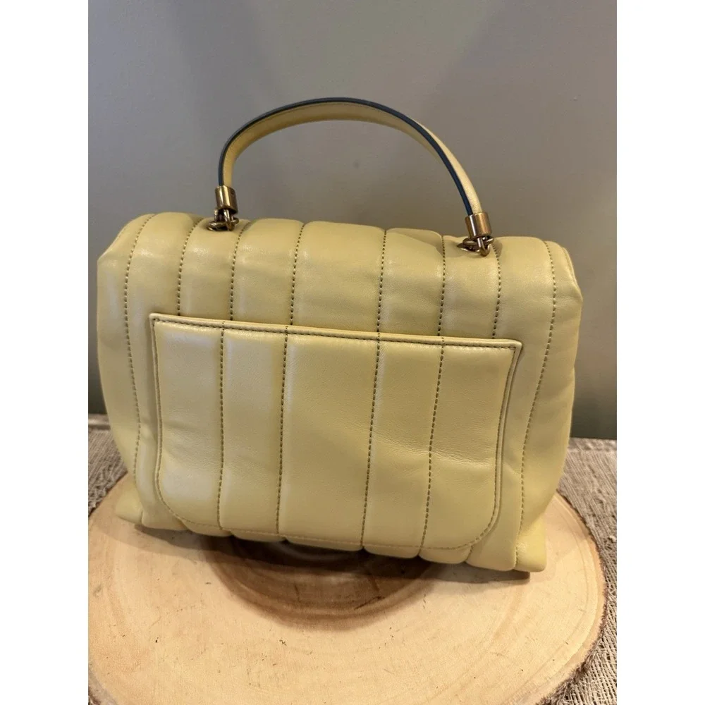 Tory Burch Kira Quilted Medium Top Handle Satchel Crossbody In  Beeswax 798$ New